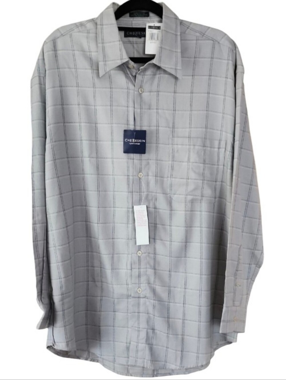 Chereskin‎ Sportswear Mens Gray Check Button Down Shirt Large NWT Cotton Rayon